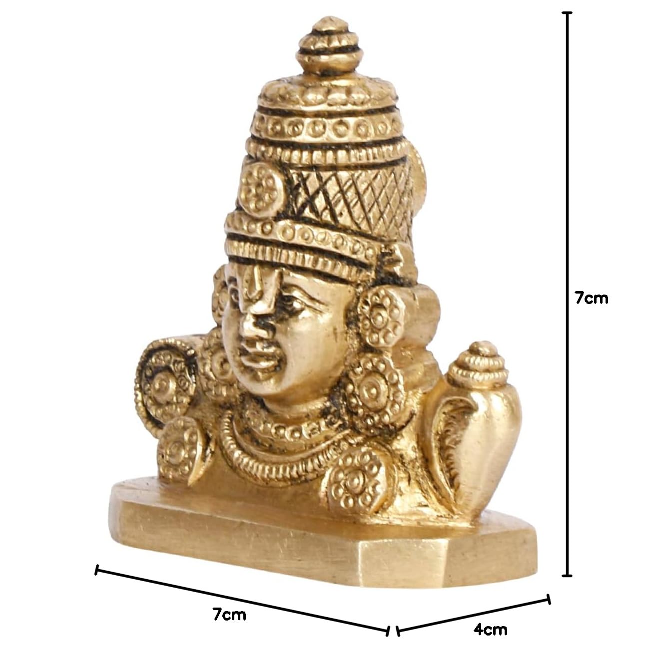 Brass Tirupati Balaji Venkateshwara Statue Vishnu Chakra Namah Shankh Murti Lord Srinivasa Religious Idol - SvarupArt