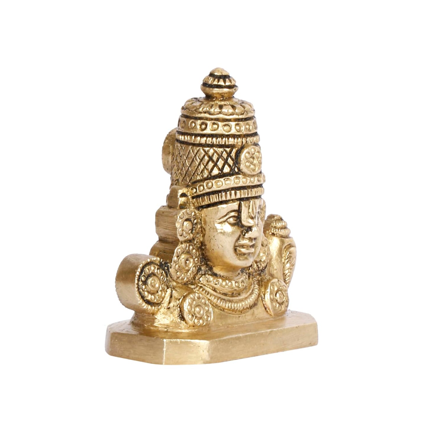 Brass Tirupati Balaji Venkateshwara Statue Vishnu Chakra Namah Shankh Murti Lord Srinivasa Religious Idol - SvarupArt