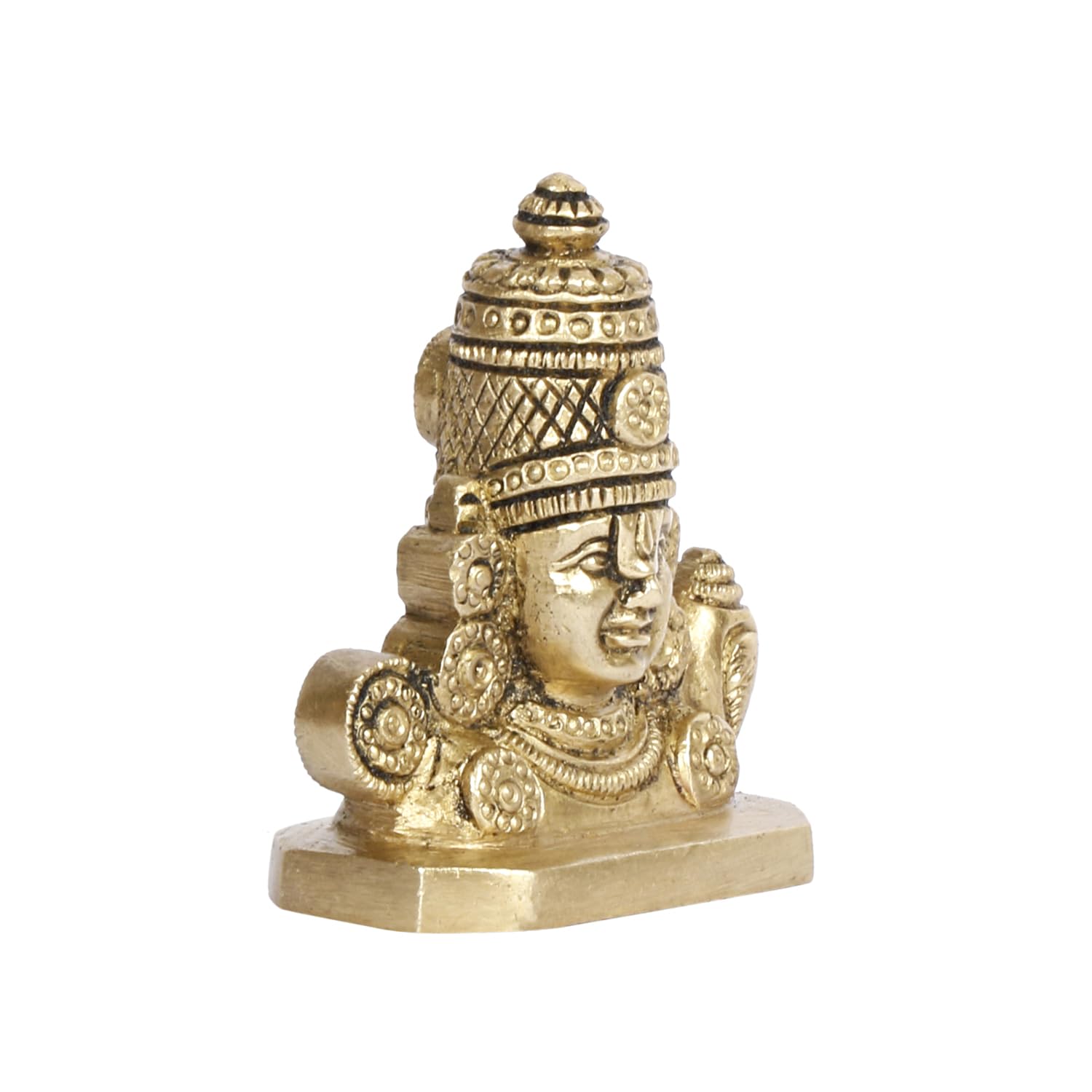 Brass Tirupati Balaji Venkateshwara Statue Vishnu Chakra Namah Shankh Murti Lord Srinivasa Religious Idol - SvarupArt