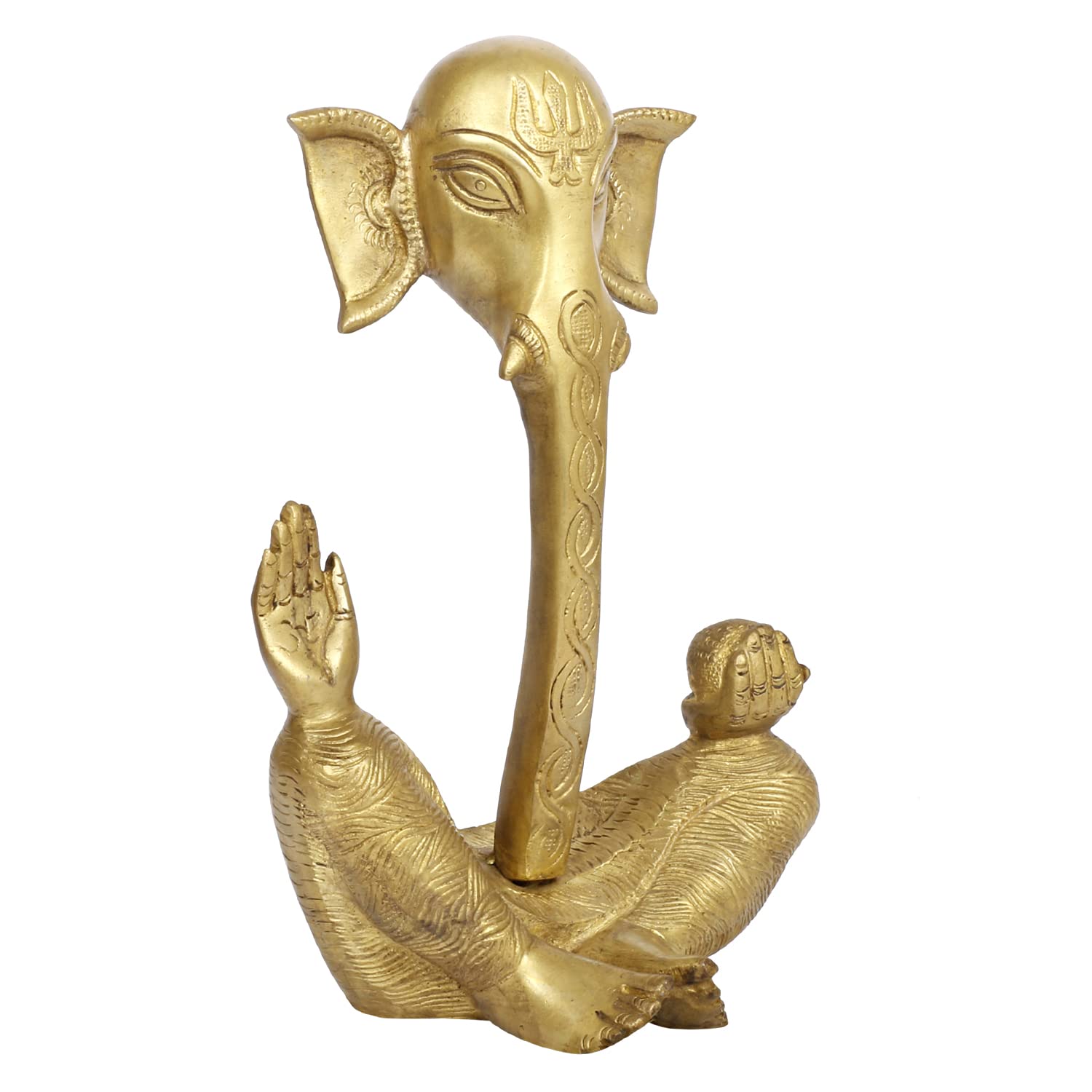 Brass Ganesh Bhagwan Idol Ganesha Statue Ganpati Murti for Puja Home Entrance Decor Diwali Gift Height 9 Inch. - SvarupArt