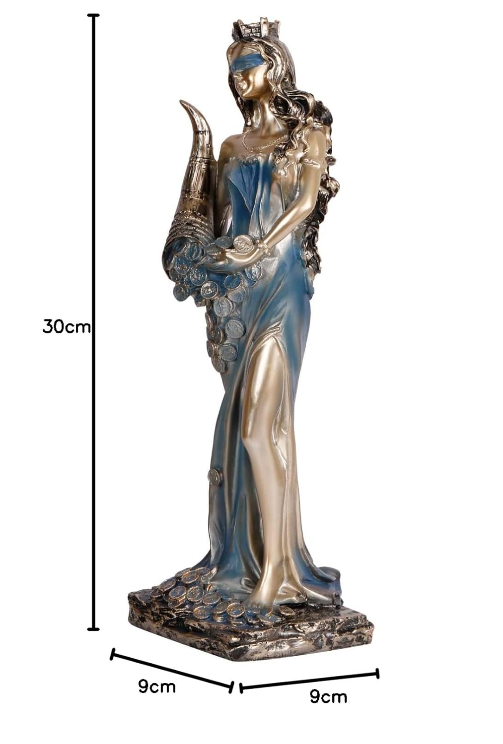 Fortuna Roman Goddess of Good Luck Home Decor Showpiece Height 11.5 Inches - SvarupArt