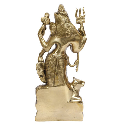 Brass Ardhanarishvara Ardhnarishwar Statue (Half Shiva & Parvati) for Puja Decor Gift Height 13 Inch Weight 4.8 Kg