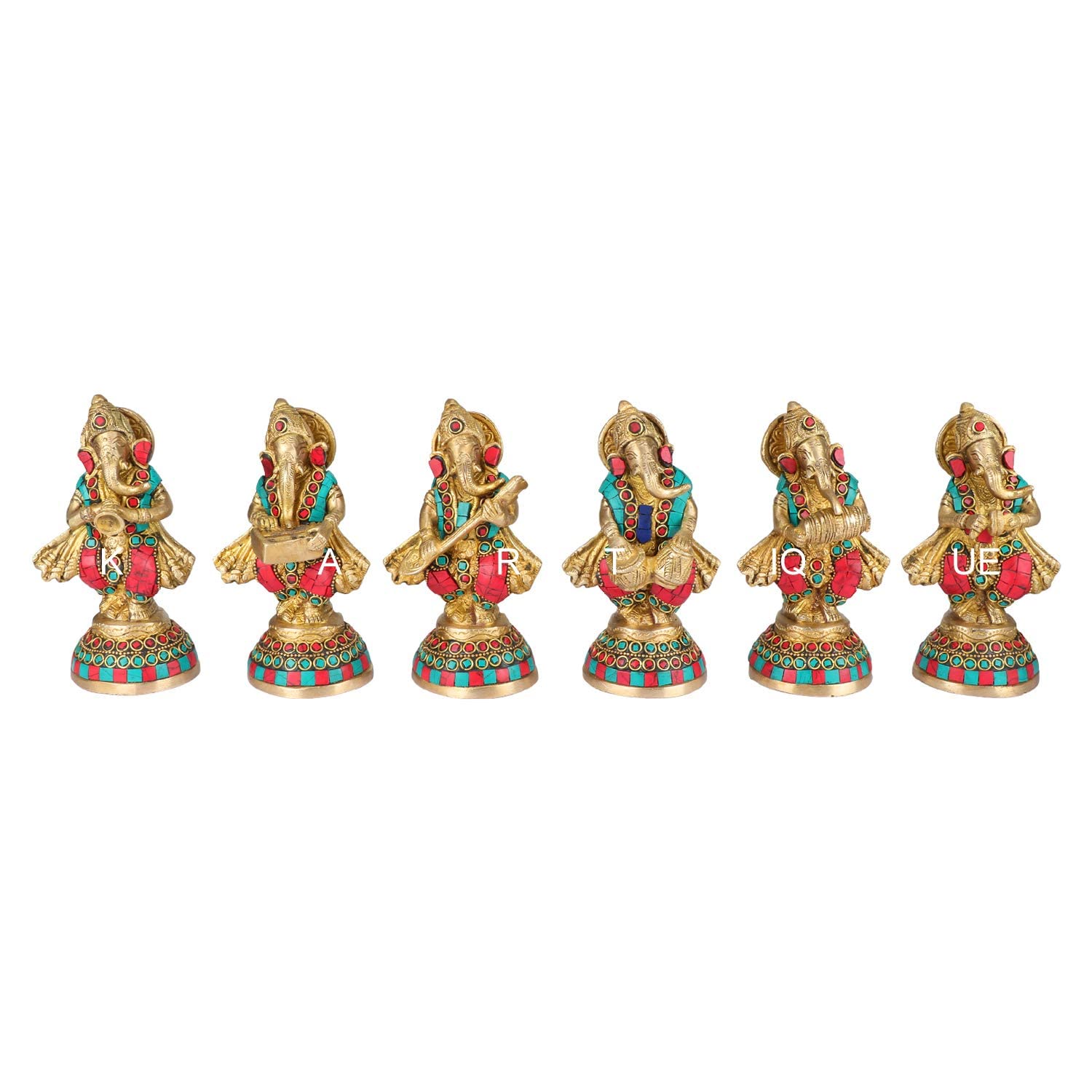 Brass Ganesha Idol for Home Decoration Ganpati Statue Murti for Gift Height 6 Inch Weight 4.6 Kg Color Multicolor - SvarupArt