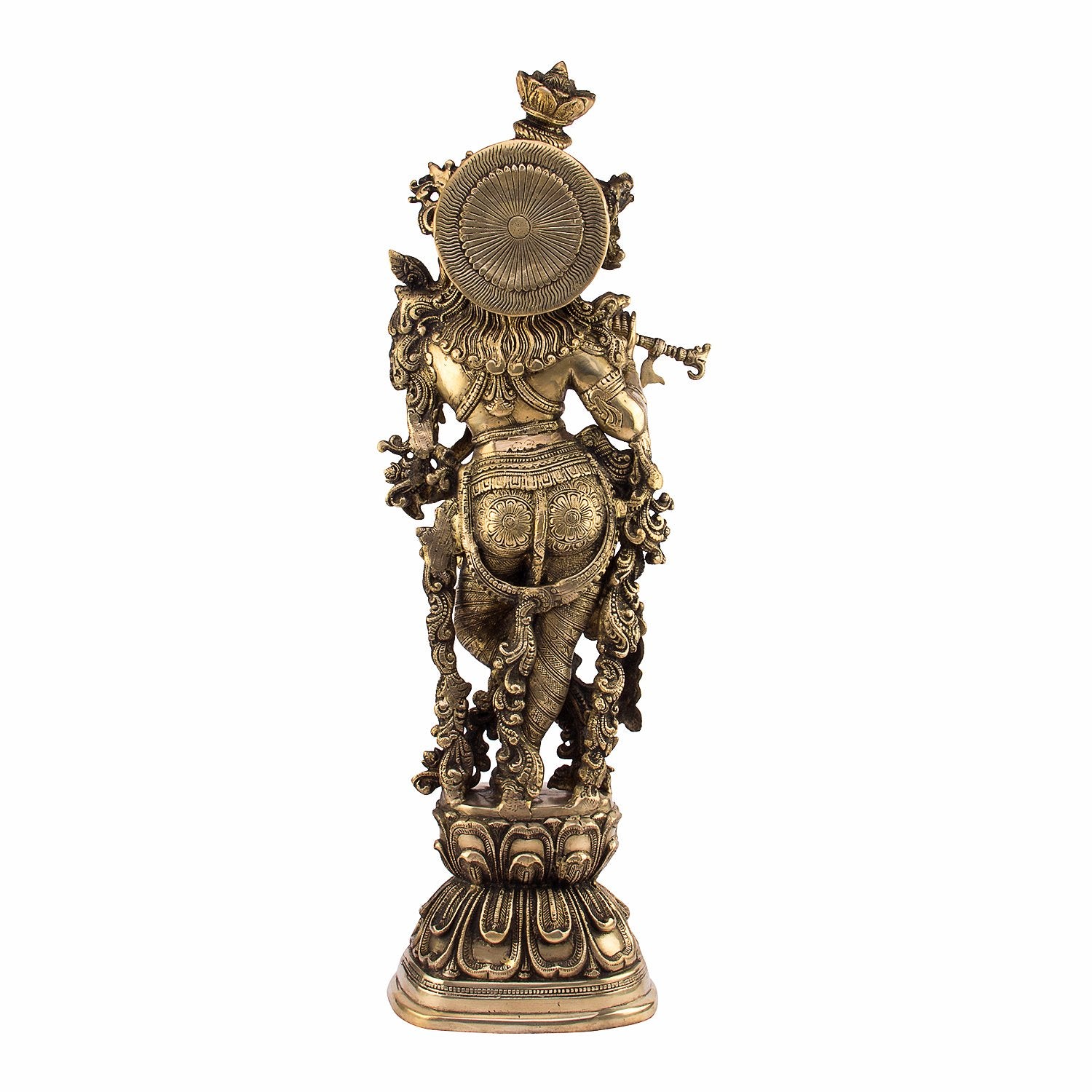 Brass Radha Krishna Idol in Gold Color Height 29 Inch - SvarupArt
