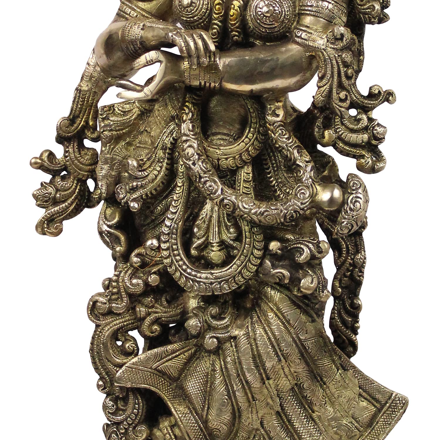 Brass Radha Murti in Multicolor Height 29 Inch - SvarupArt