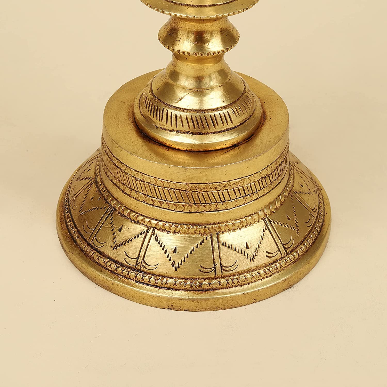 11 Inch Gold Color Brass Peacock Decorative Diya with Stand: Ideal for Home Decoration in the Pooja Room or Mandir - SvarupArt