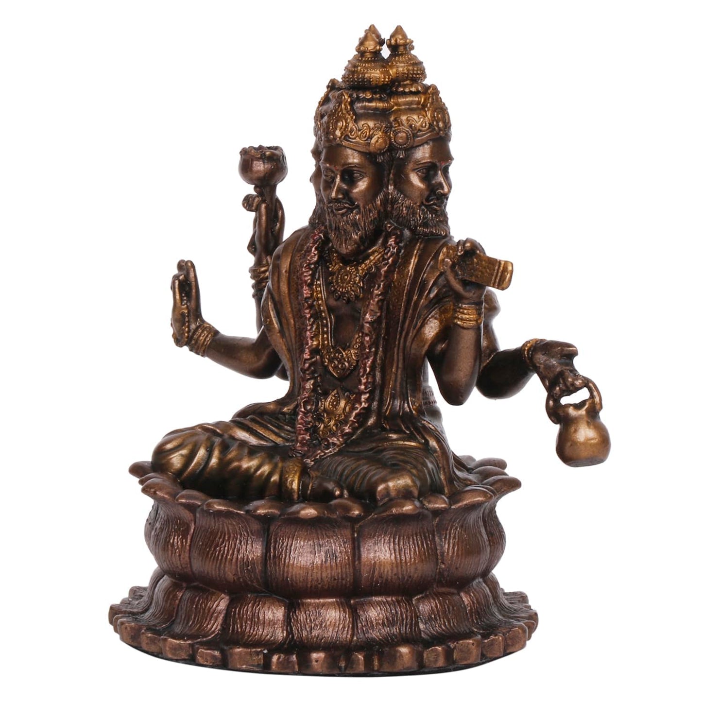 Resin Trimurti Idol, Which Depicts Brahma, Vishnu, And Mahesh, Stands At A Height Of 9 Inches. - SvarupArt
