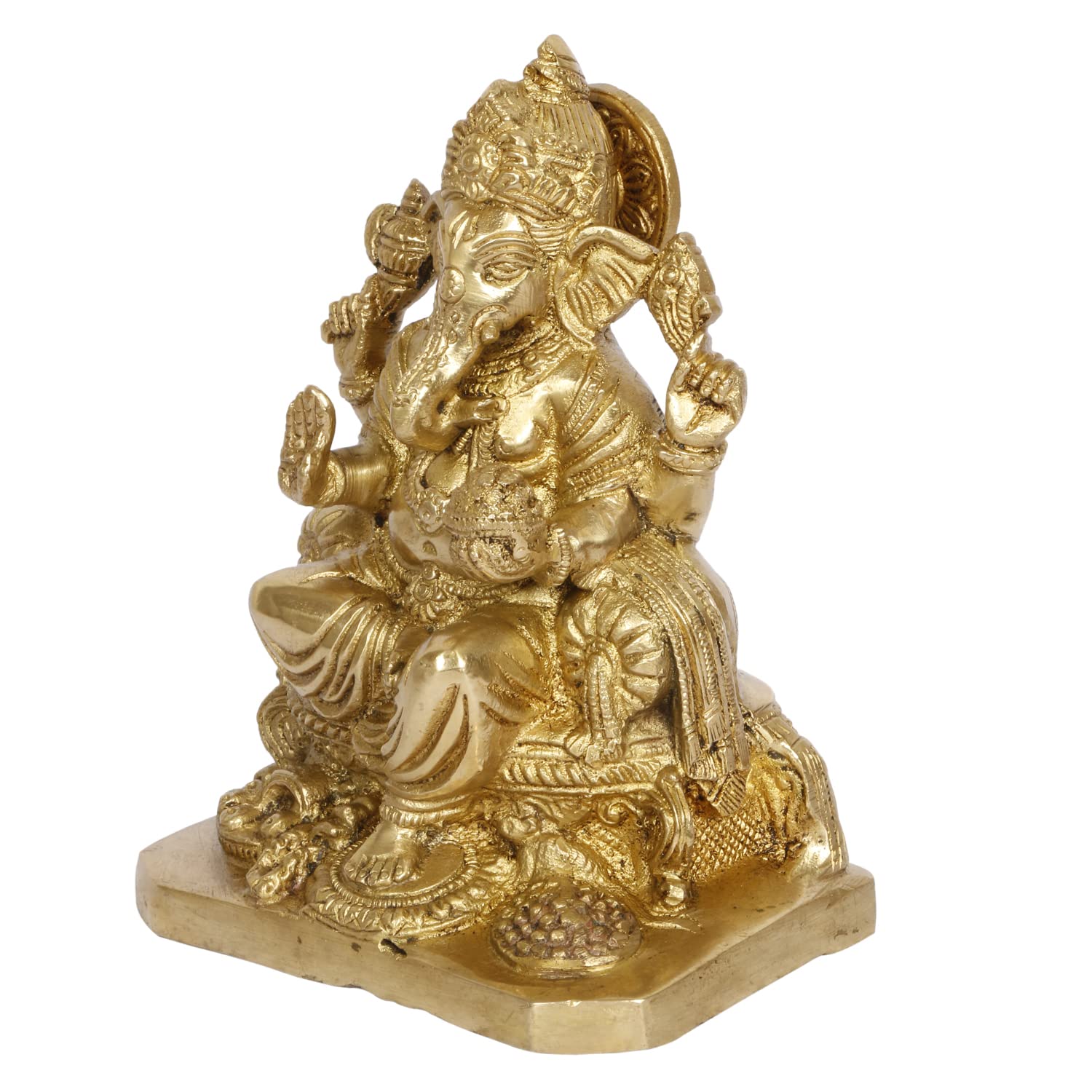 Brass Ganesh Bhagwan Idol Ganesha Statue Ganpati Murti for Home Entrance Decor Diwali Gift Ganesha with Large Ear Hei... - SvarupArt