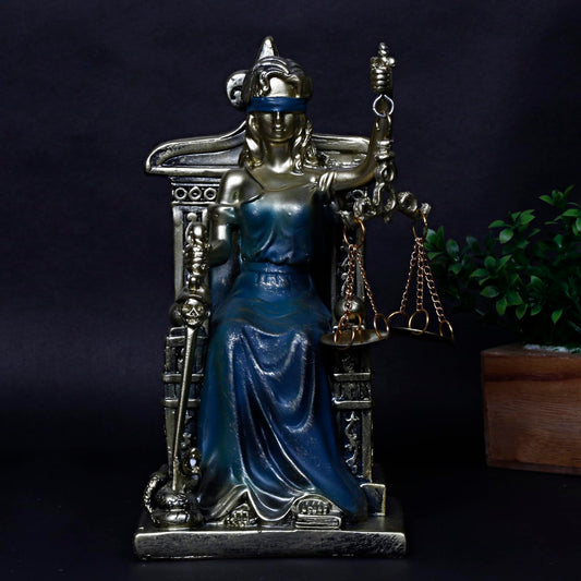 Lady Justice Statue Greek Roman Goddess of Justice Lady Of Law And Equality Andha Kanoon Multicolor 7 Inch - SvarupArt