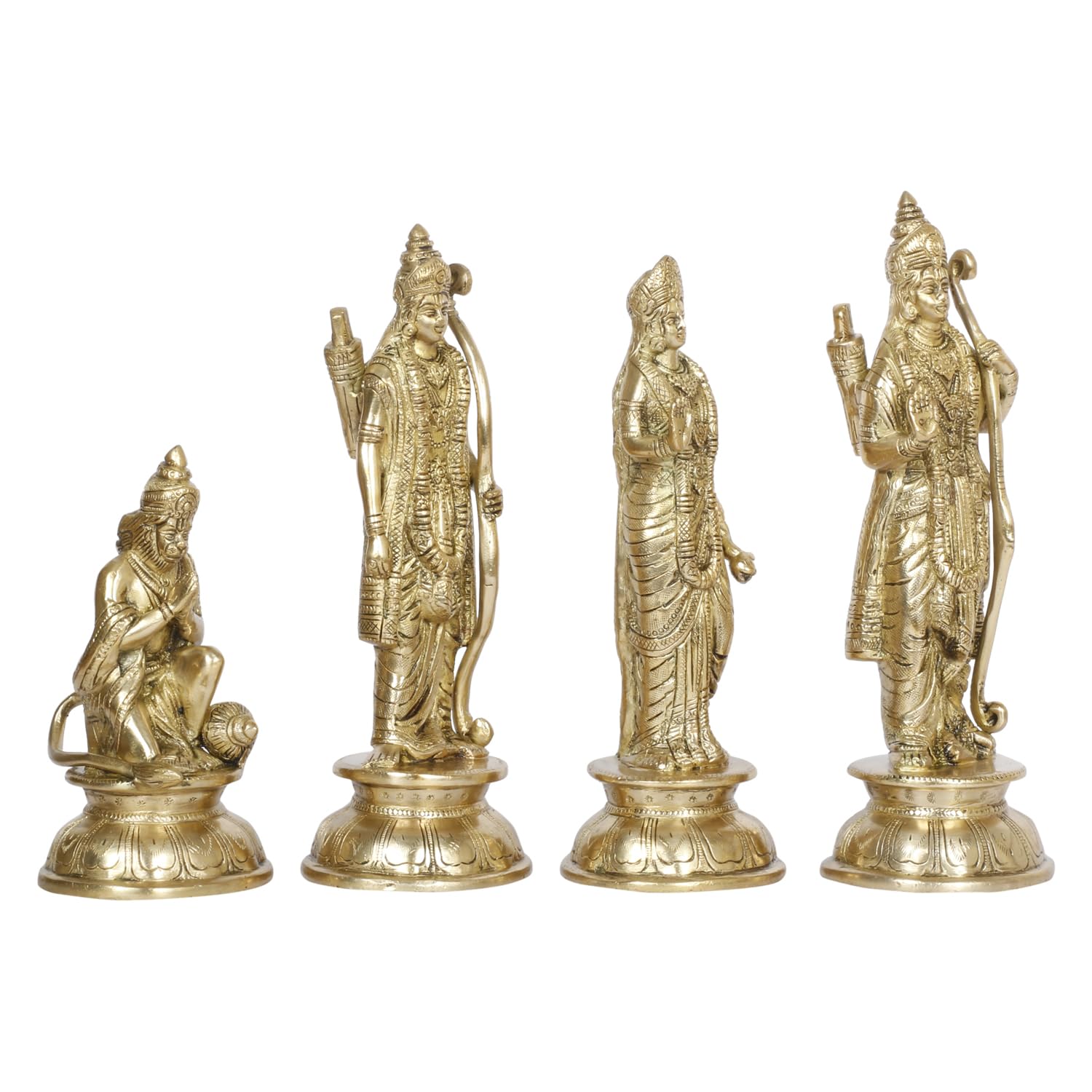 Brass Lord Rama Family Ram Darbar Ram, Sita, Laxman, Hanuman for Home Office Pooja Decor Gift Decor - SvarupArt