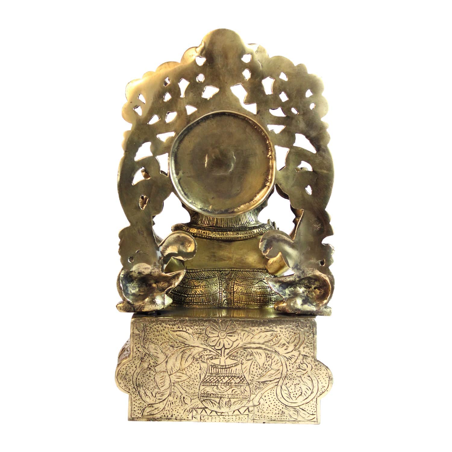 Brass Ganesha Idol for Home Decoration Ganpati Statue Murti for Gift Height 13 Inch Weight 7.2 Kg Color Antique Gold - SvarupArt