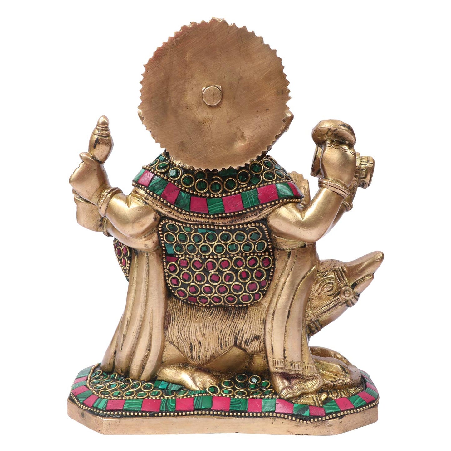 Brass Ganesha Idol for Home Decoration Ganpati Statue Murti for Gift Height 8 Inch Weight 2.7 Kg Color Brown - SvarupArt