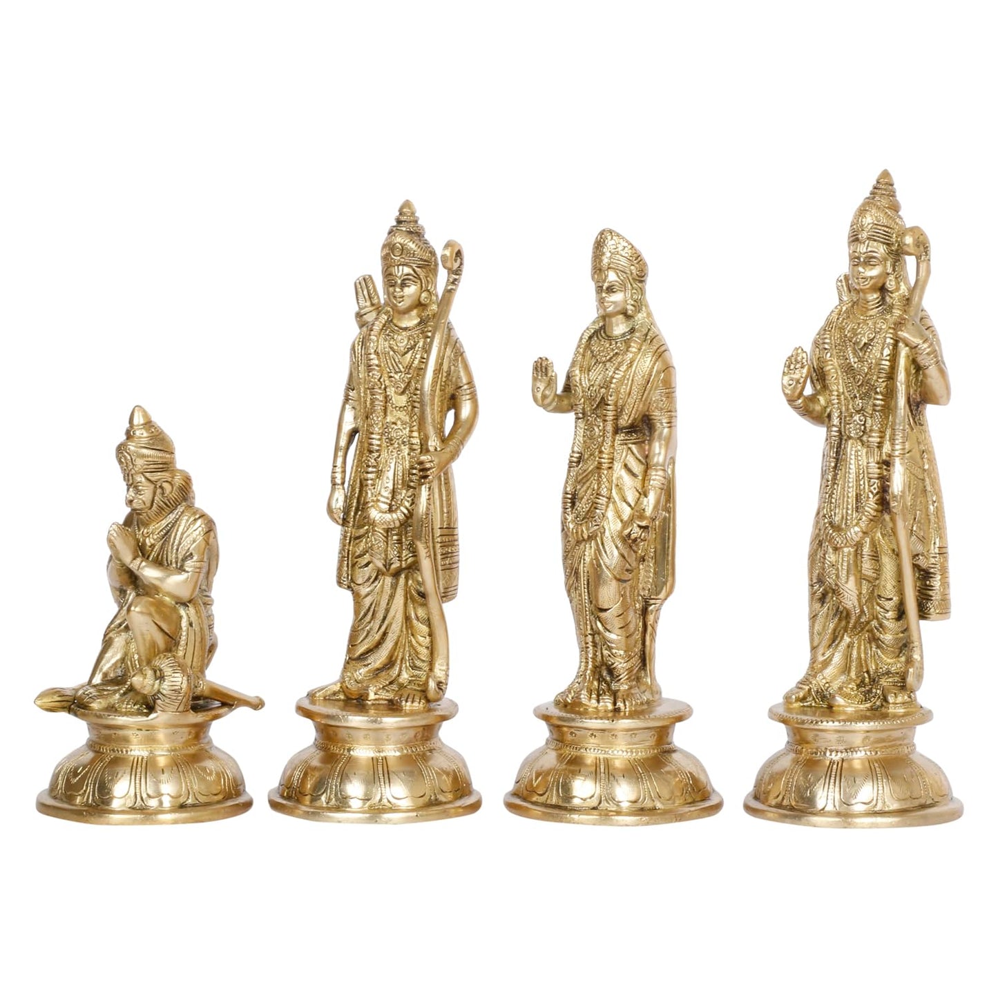 Brass Lord Rama Family Ram Darbar Ram, Sita, Laxman, Hanuman for Home Office Pooja Decor Gift Decor - SvarupArt