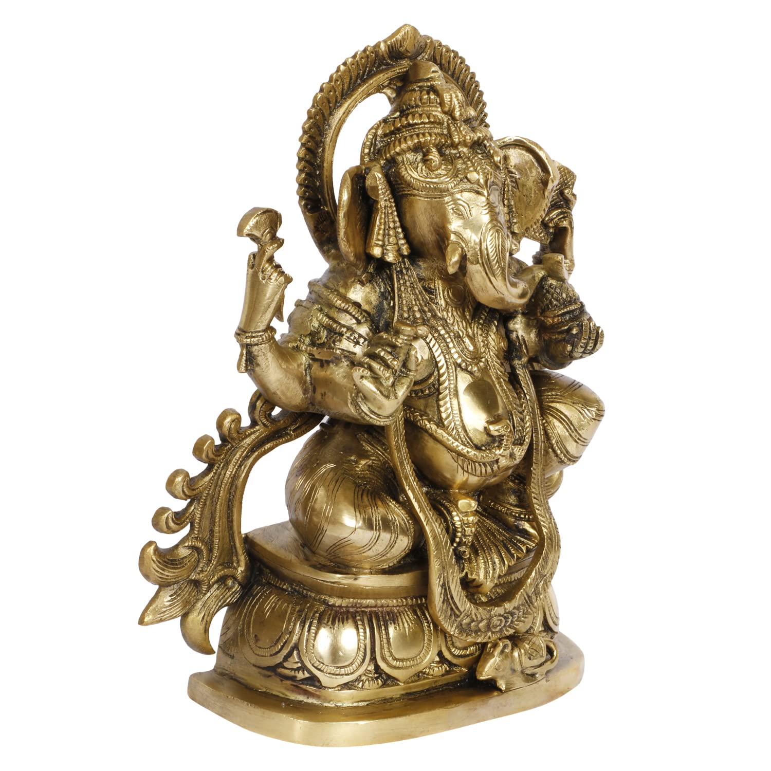 Brass Ganesh Bhagwan Idol Ganesha Statue Ganpati Murti for Home Entrance Decor Diwali Gift Ganesha with Large Ear - SvarupArt