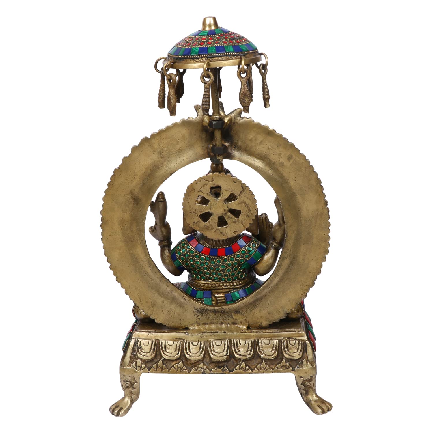 Brass Ganesha Idol for Home Decoration Ganpati Statue Murti for Gift Height 17 Inch Weight 9.5 Kg Color Multicolor - SvarupArt