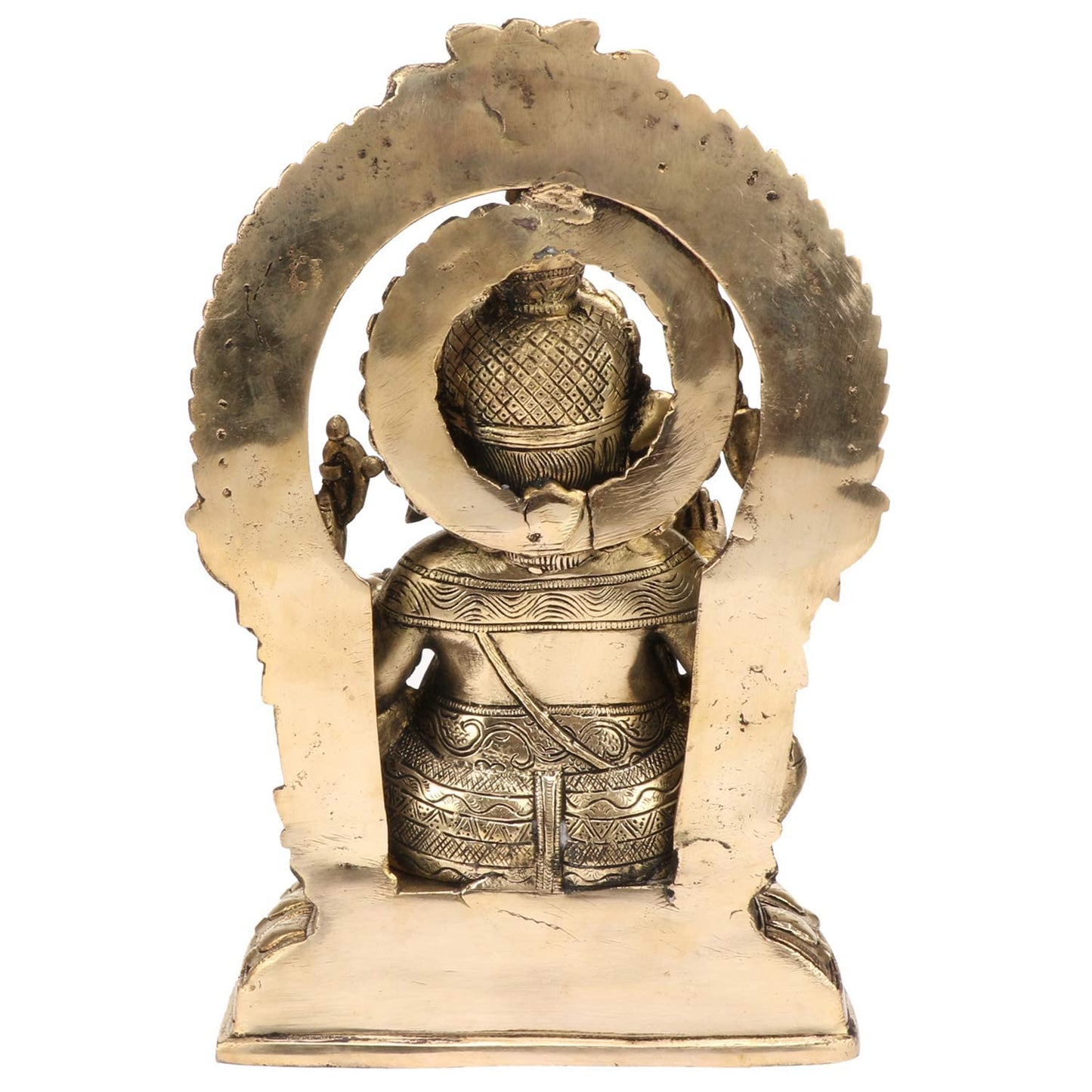 Brass Ganesha Idol for Home Decoration Ganpati Statue Murti for Gift Height 12 Inch Weight 4.5 Kg Color Gold - SvarupArt