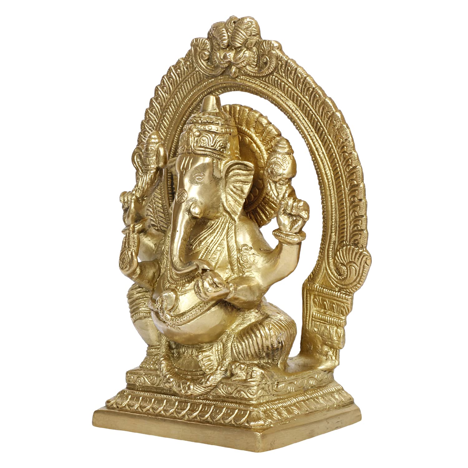 Brass Ganesh Bhagwan Idol Ganesha Statue Ganpati Murti for Home Entrance Decor Diwali Gift Height 8.25 Inch. - SvarupArt