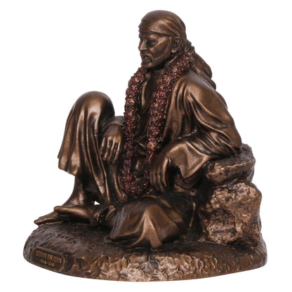 Sai Baba Idol In A Bronze Color, With A Height Of 4.5 Inches - SvarupArt