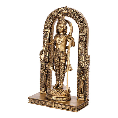 Resin Shree Ram Lalla Idol Ayodhya Murti Rama Idol for Home Decor, Pooja, Temple Mandir Gifts (Gold Color Height 9 Inch) - SvarupArt