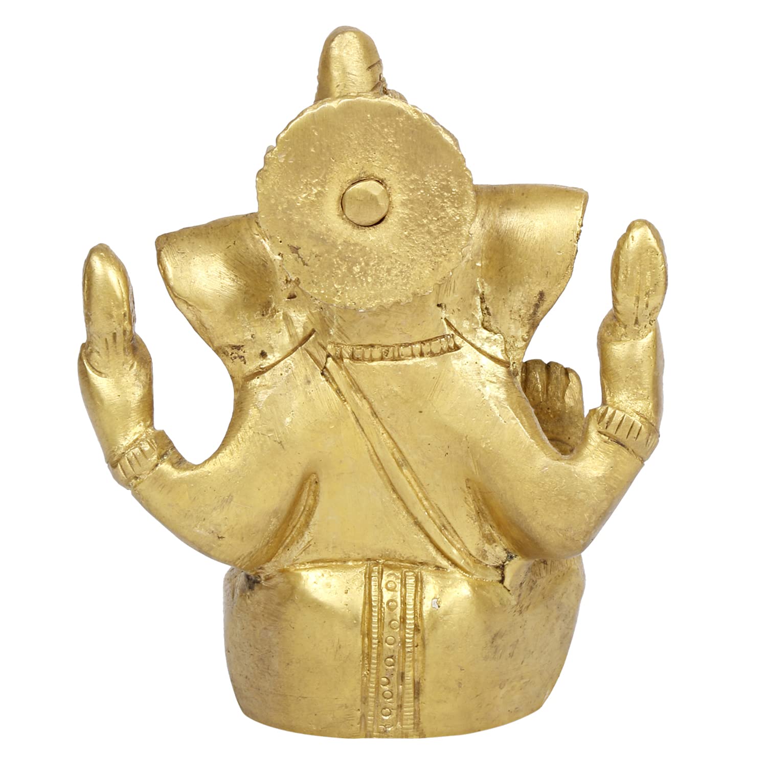 Brass Ganesh Bhagwan Idol Taj Ganesha Statue Ganpati Murti for Home Entrance Decor Diwali Gift 4.5 Inch - SvarupArt