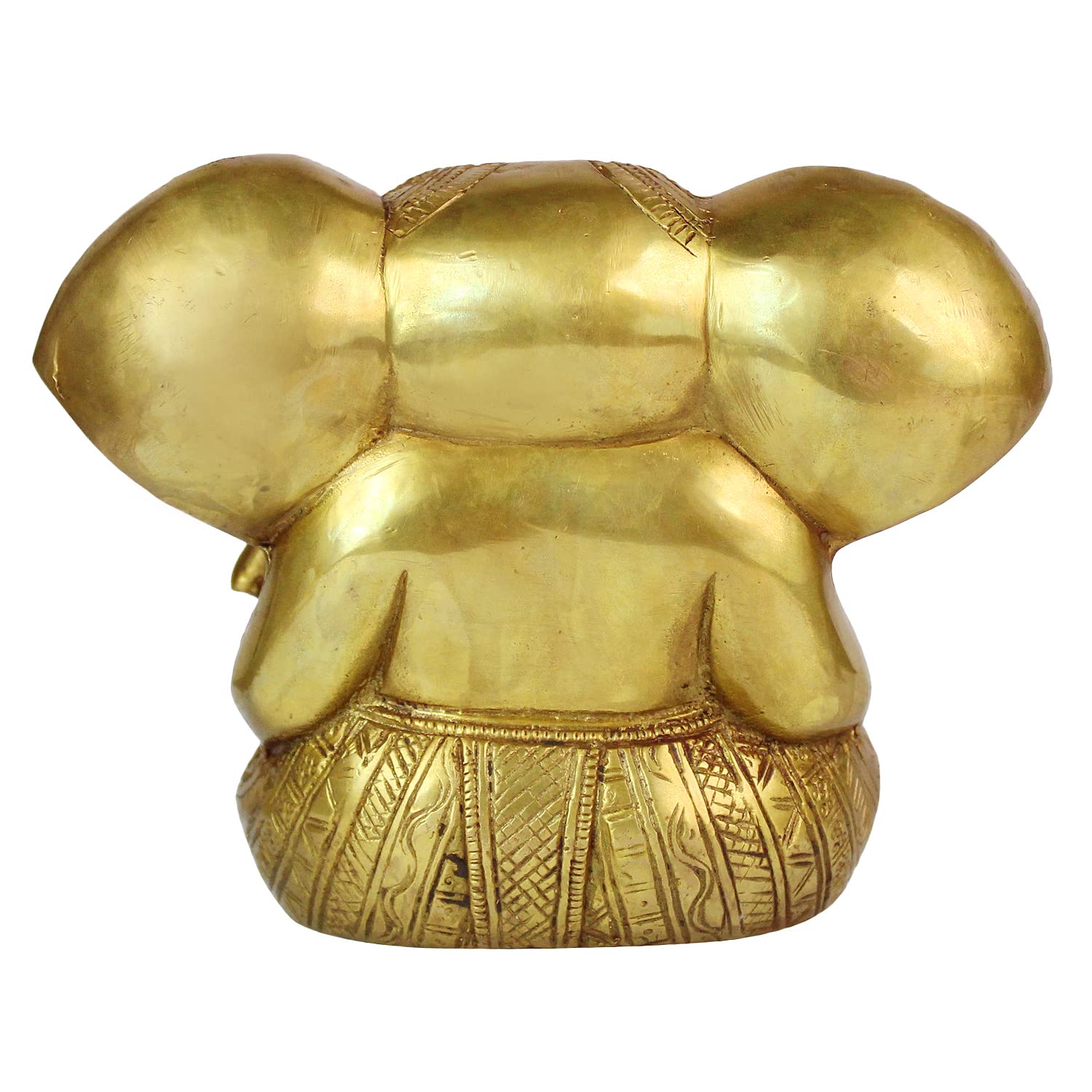 Brass Sitting Ganesha Idol In Gold Color Height 10 Inch Weight 1.9 Kg - SvarupArt