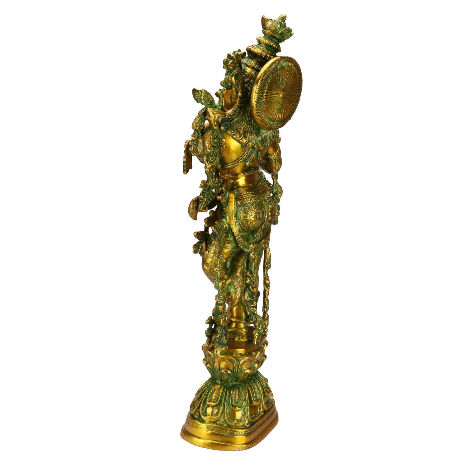 SVARUP Big Brass Radha Krishna Pair Idol Radhay Krishan Murti in Multicolor Home Decor Puja Gift Height 29 Inch - SvarupArt