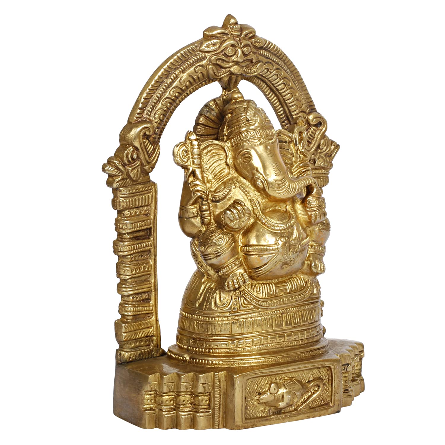 Brass Ganesh Bhagwan Idol Ganesha Statue Ganpati Murti for Home Entrance Decor Diwali Puja Gift Height 8 Inch. - SvarupArt