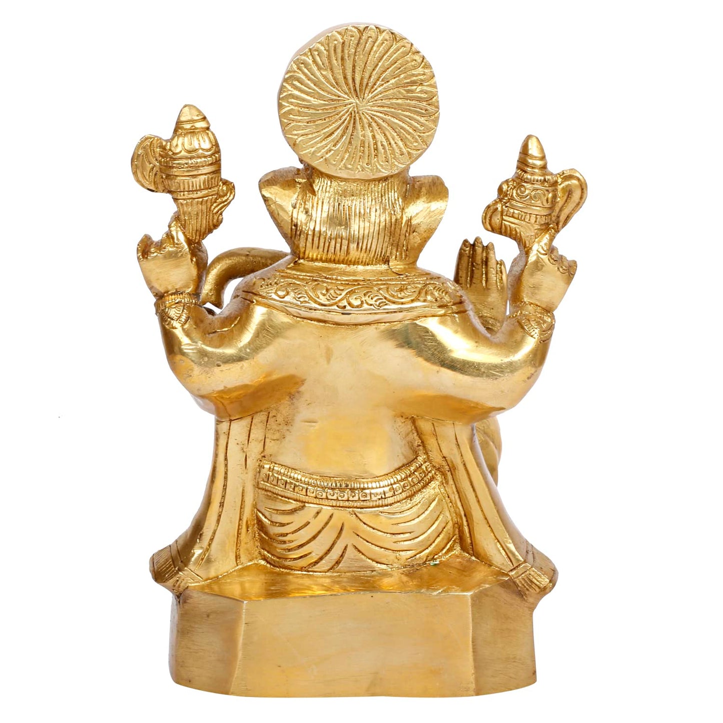 Brass Ganesh Bhagwan Idol Ganesha Statue Ganpati Murti for Home Entrance Decor Diwali Gift 8.25 Inch - SvarupArt