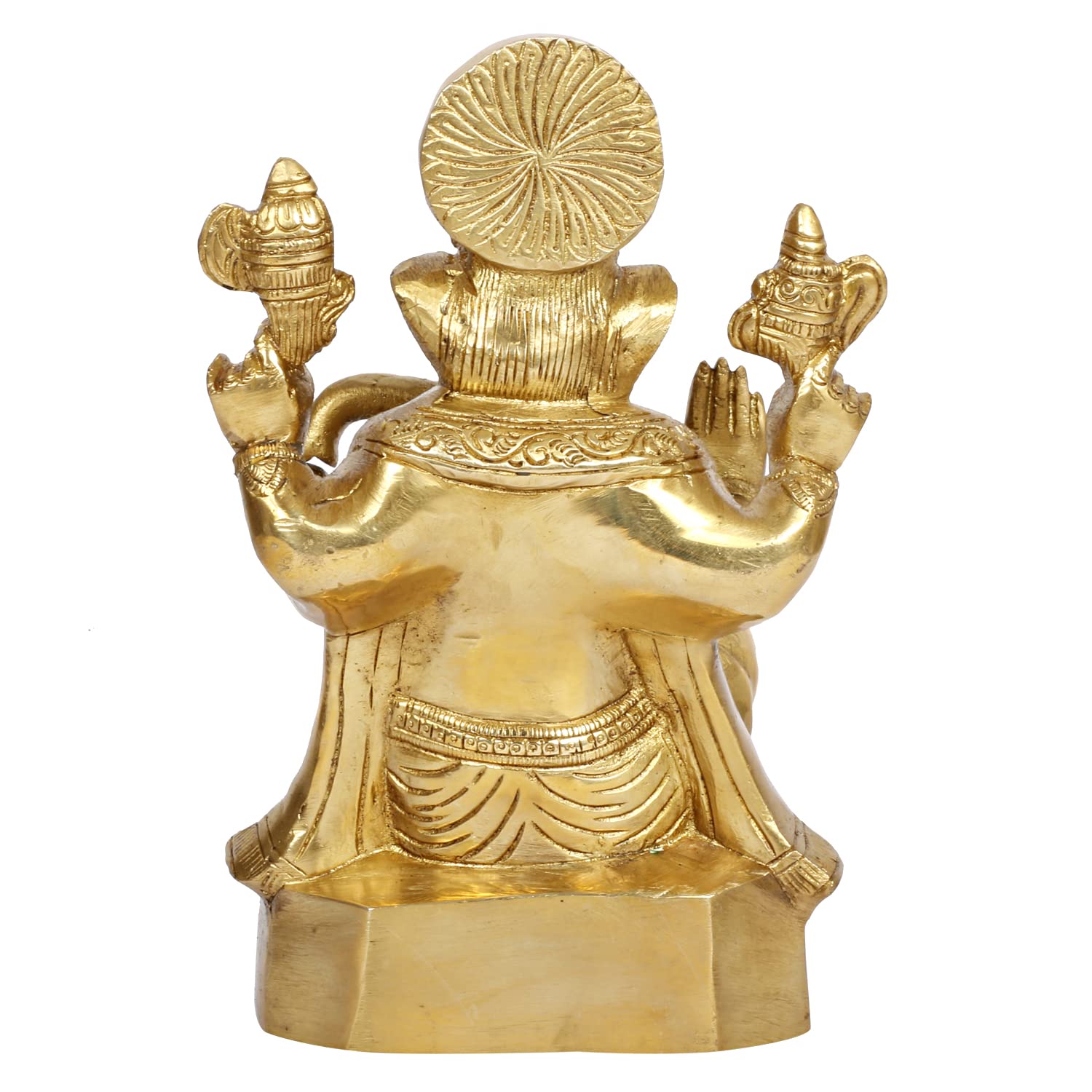 Brass Ganesh Bhagwan Idol Ganesha Statue Ganpati Murti for Home Entrance Decor Diwali Gift 8.25 Inch - SvarupArt