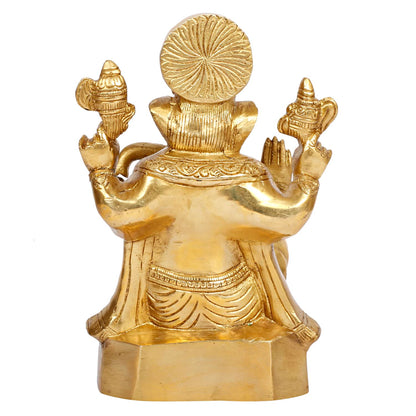 Brass Ganesh Bhagwan Idol Ganesha Statue Ganpati Murti for Home Entrance Decor Diwali Gift 8.25 Inch - SvarupArt
