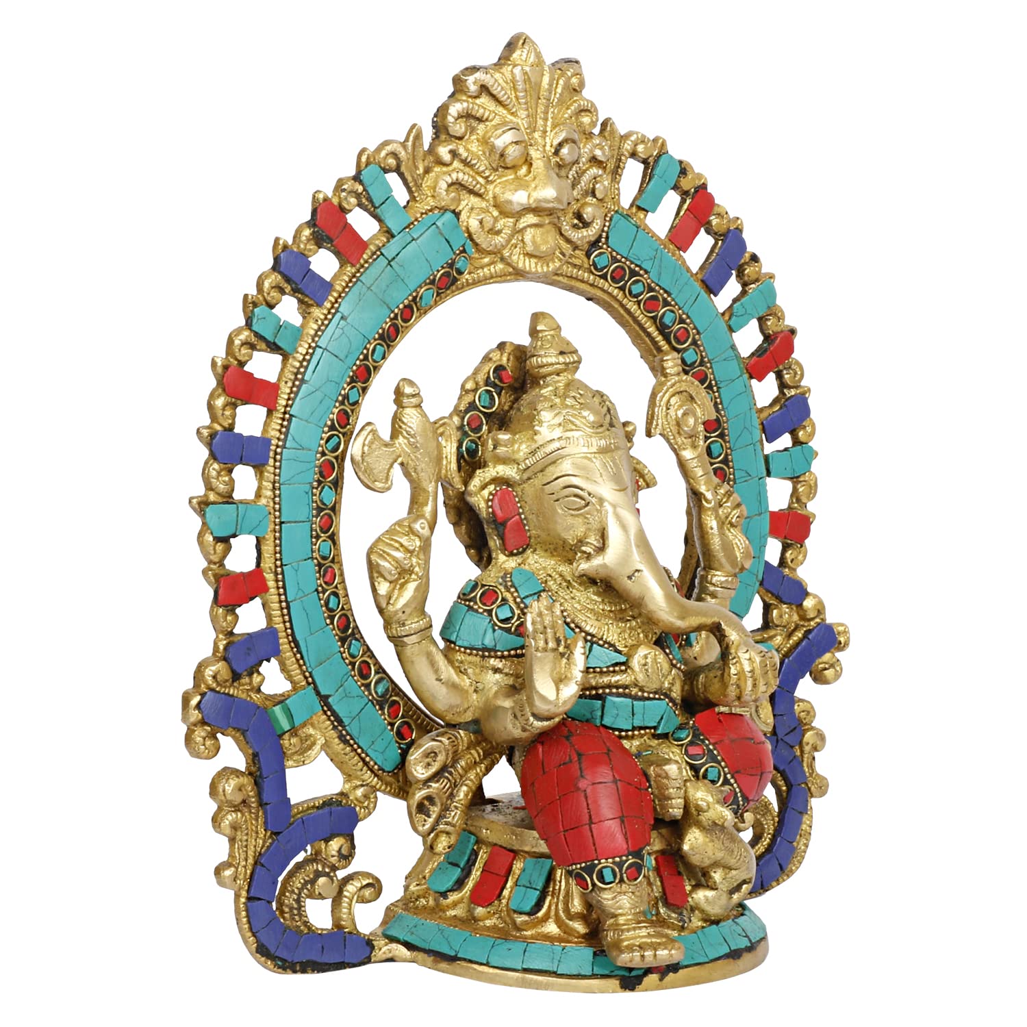 Brass Ganesh Bhagwan Idol Ganesha Statue Ganpati Murti for Home Entrance Decor Diwali Gift 8.75 Inch Weight 2.5 Kg - SvarupArt