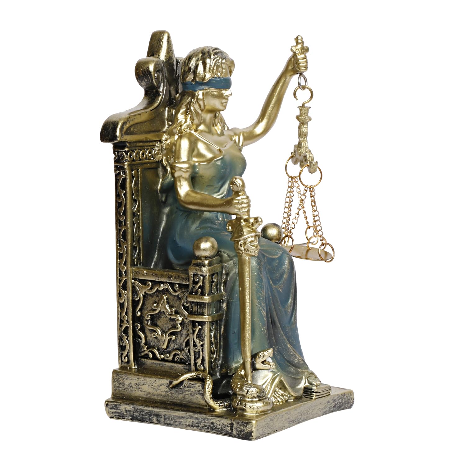 Lady Justice Statue Greek Roman Goddess of Justice Lady Of Law And Equality Andha Kanoon Multicolor 7 Inch - SvarupArt