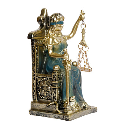 Lady Justice Statue Greek Roman Goddess of Justice Lady Of Law And Equality Andha Kanoon Multicolor 7 Inch - SvarupArt
