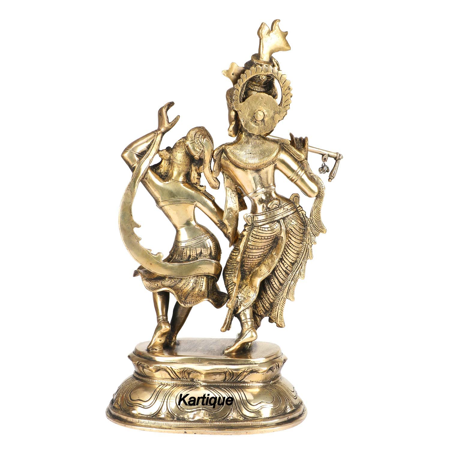 Brass Radha Krishna Murti Big Size Idol for Gift Height 16 Inch Weight 9.4 Kg Color Gold - SvarupArt