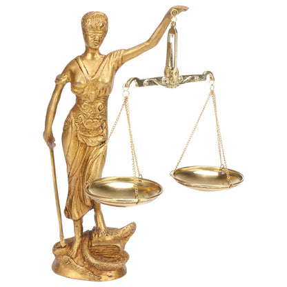 Brass Justice Lady Law and Equality Blind Folded Idol Nyay Murti For Office Home Decor Height 9.5 Inch - SvarupArt