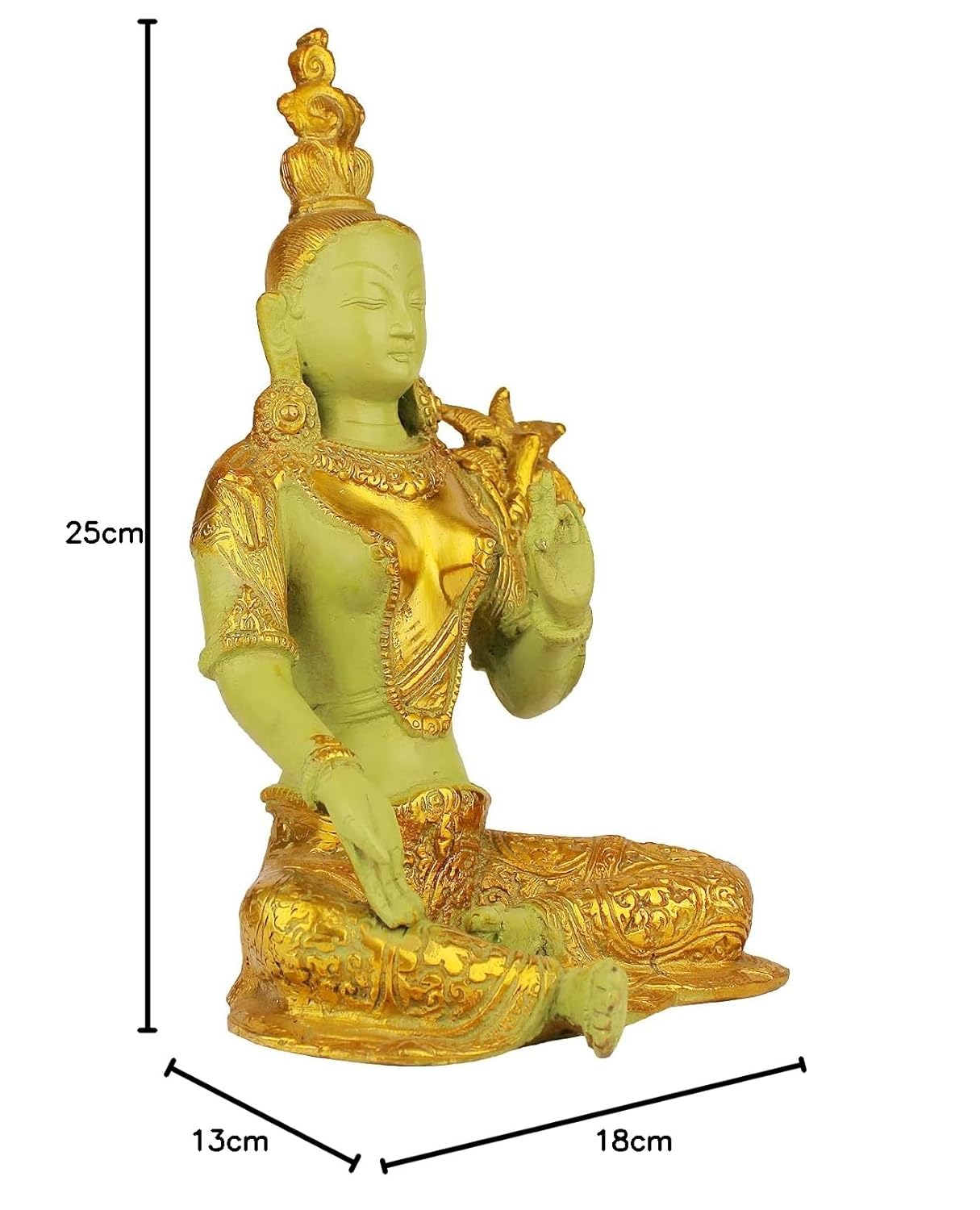 Brass Murti of Avalokiteshvara Tibetan Murti Idol Chenrezig for Home Office Living Room Decor Gift House Warming