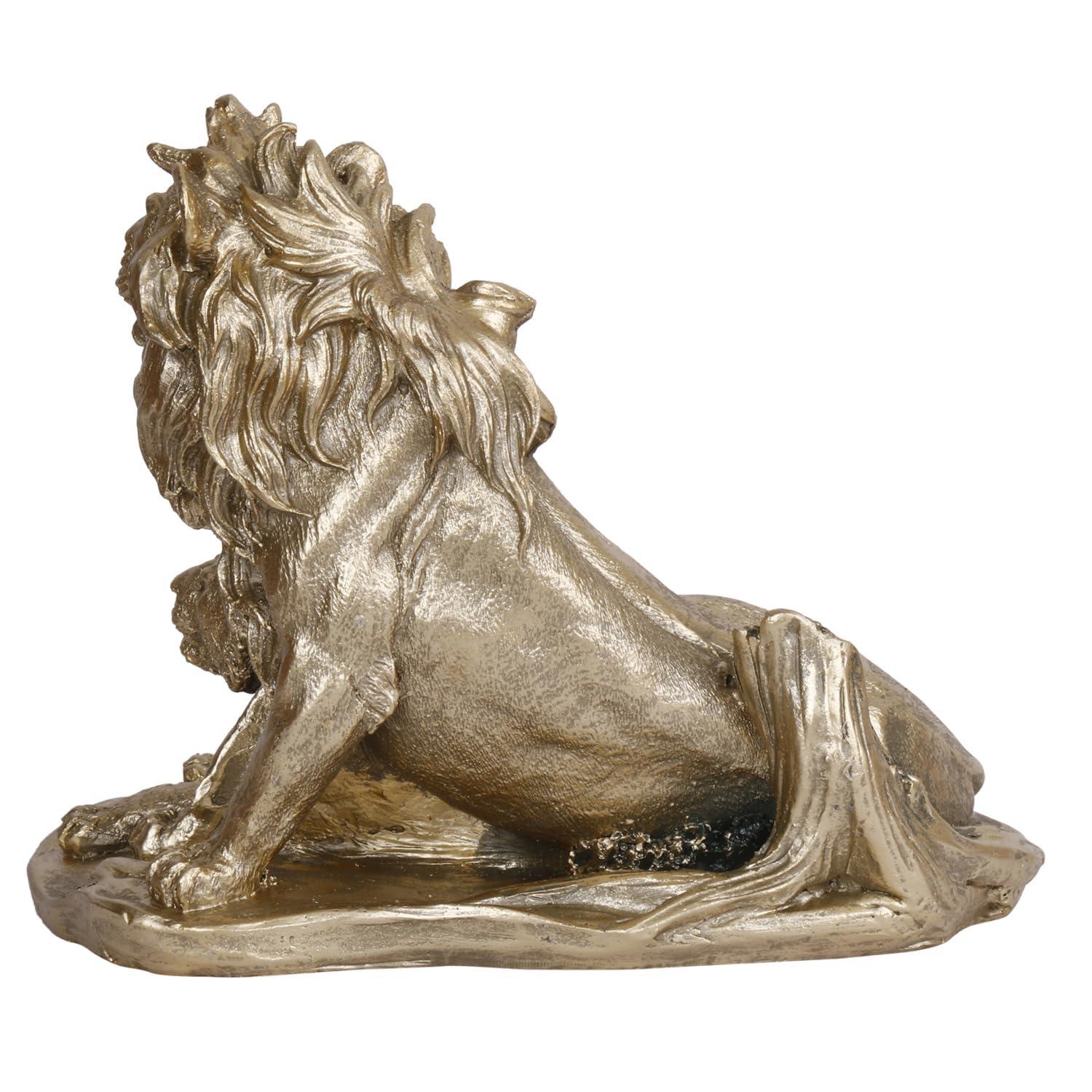 Heartwarming Lion Family In A Gold Color Resin Sculpture Height 7 Inch - SvarupArt