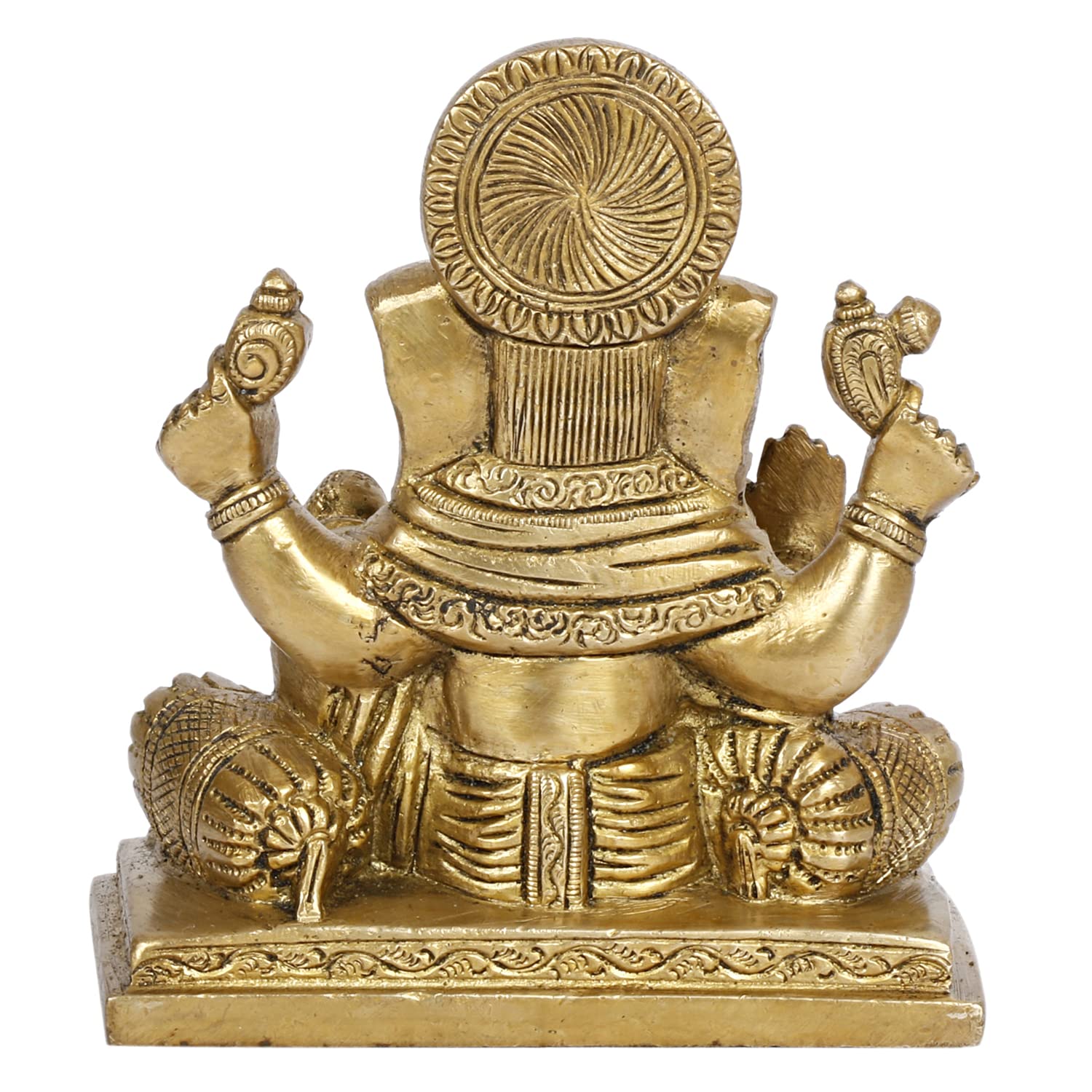 Brass Ganesh Bhagwan Idol Ganesha Statue Ganpati Puja Murti for Home Entrance Decor Diwali Gift 5 Inch - SvarupArt