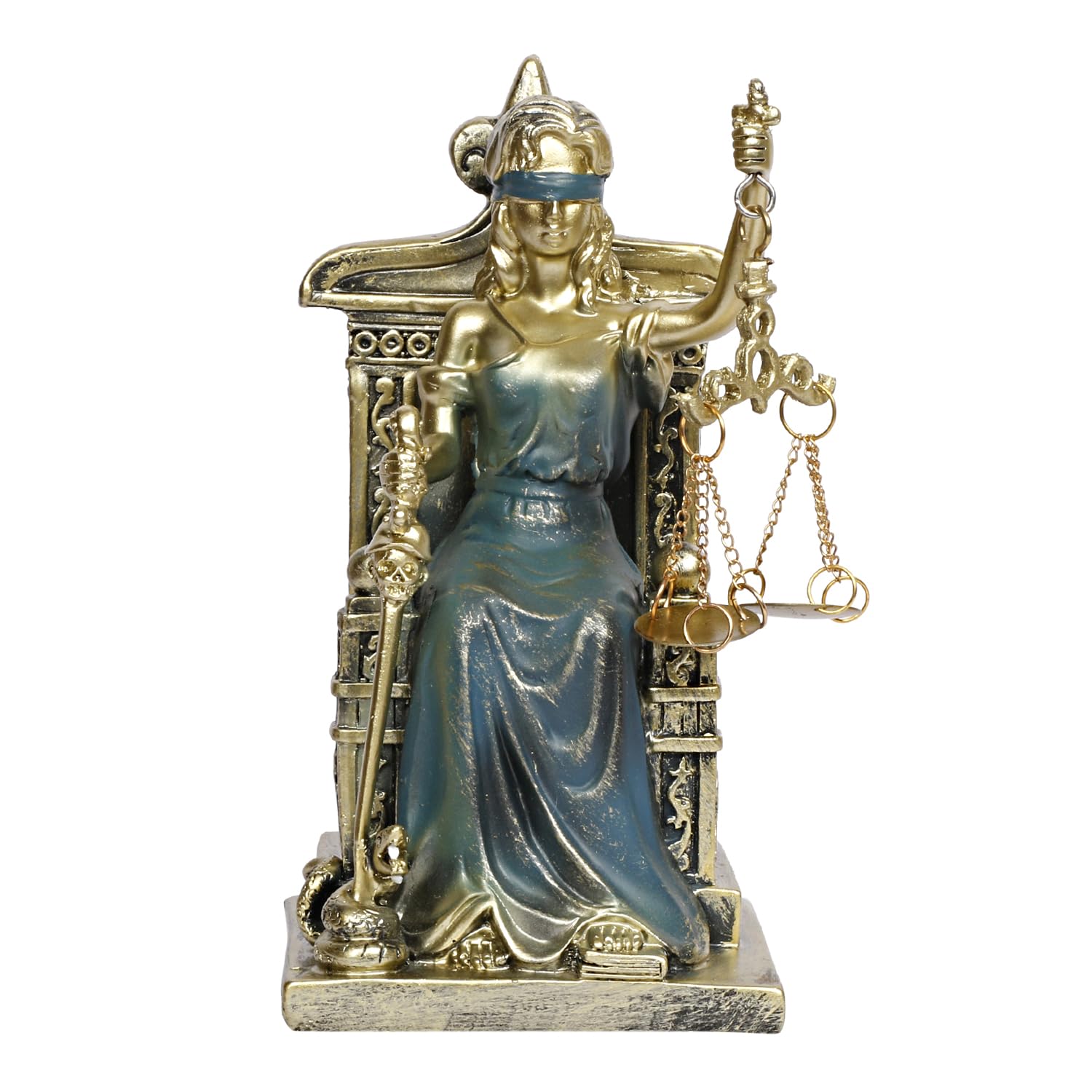 Lady Justice Statue Greek Roman Goddess of Justice Lady Of Law And Equality Andha Kanoon Multicolor 7 Inch - SvarupArt