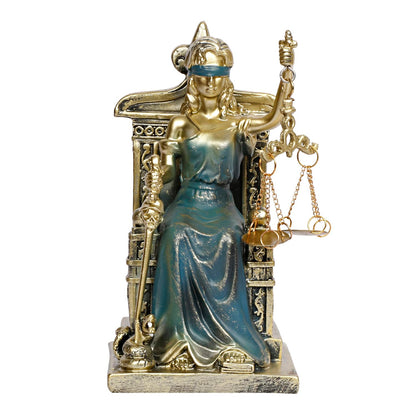 Lady Justice Statue Greek Roman Goddess of Justice Lady Of Law And Equality Andha Kanoon Multicolor 7 Inch - SvarupArt