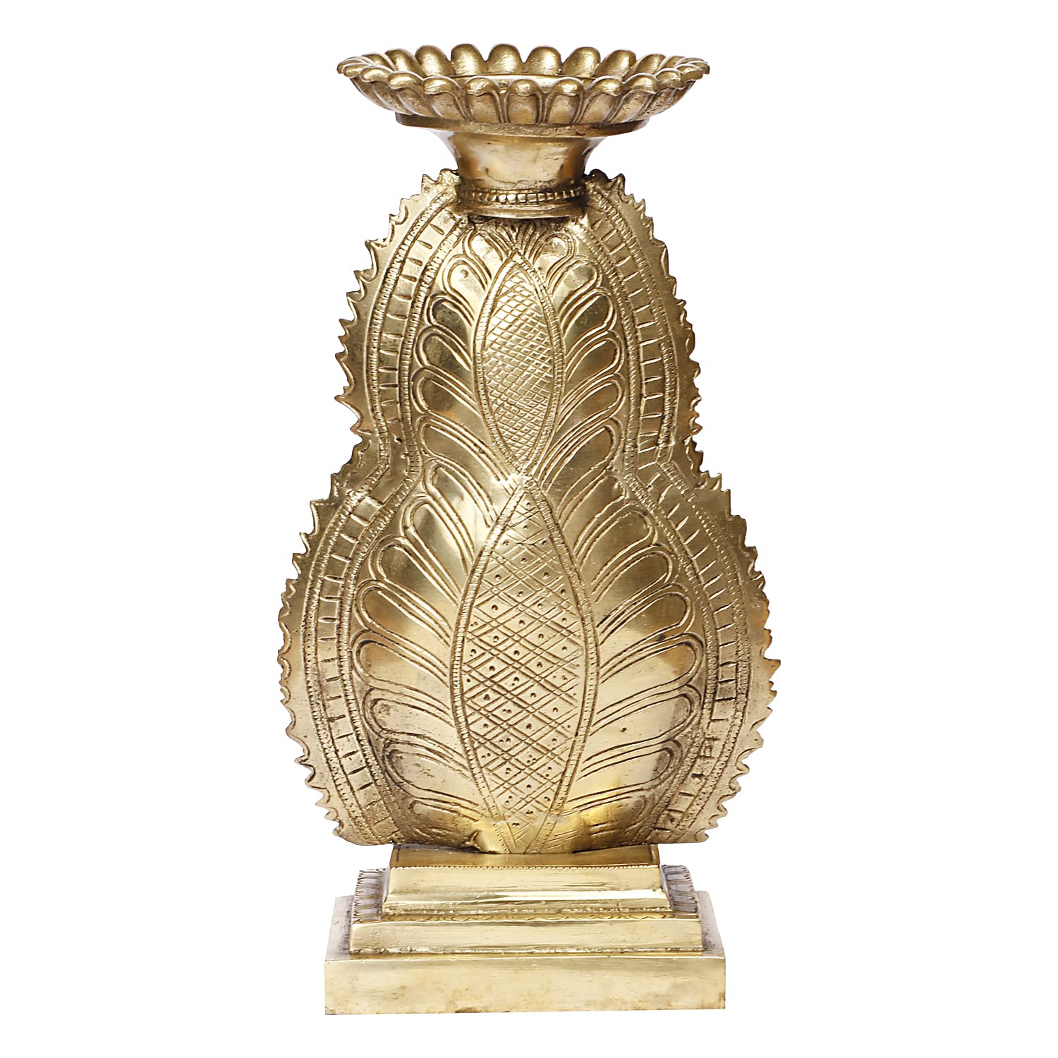 Brass Lord Buddha Head Meditating Statue for Home & Office Decor Showpiece - Big Size Height 12 Inch Weight 3.5 Kg Co... - SvarupArt