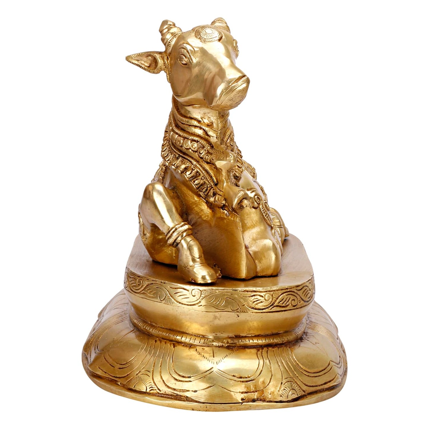 Brass Shiva Parvati Shiv Parivar Shankar Bhagwan Ganesh Family Murti Idol Statue Sculpture Gold Color Height 12 Inches - SvarupArt