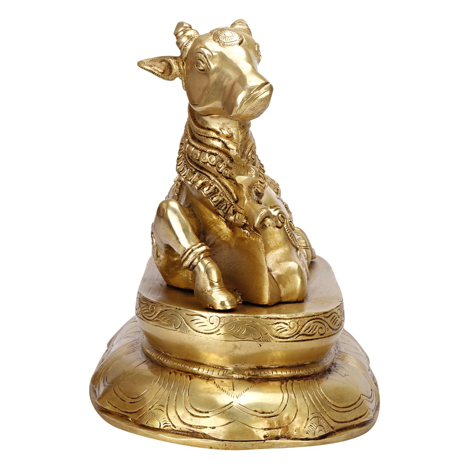 Brass Shiva Parvati Shiv Parivar Shankar Bhagwan Ganesh Family Murti Idol Statue Sculpture Gold Color Height 12 Inches - SvarupArt