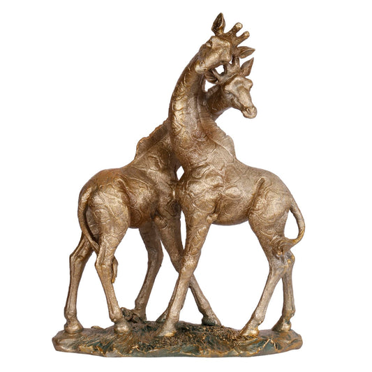 Resin Giraffe for Valentine Gift in Gold Color Height 10.5 Inches - SvarupArt