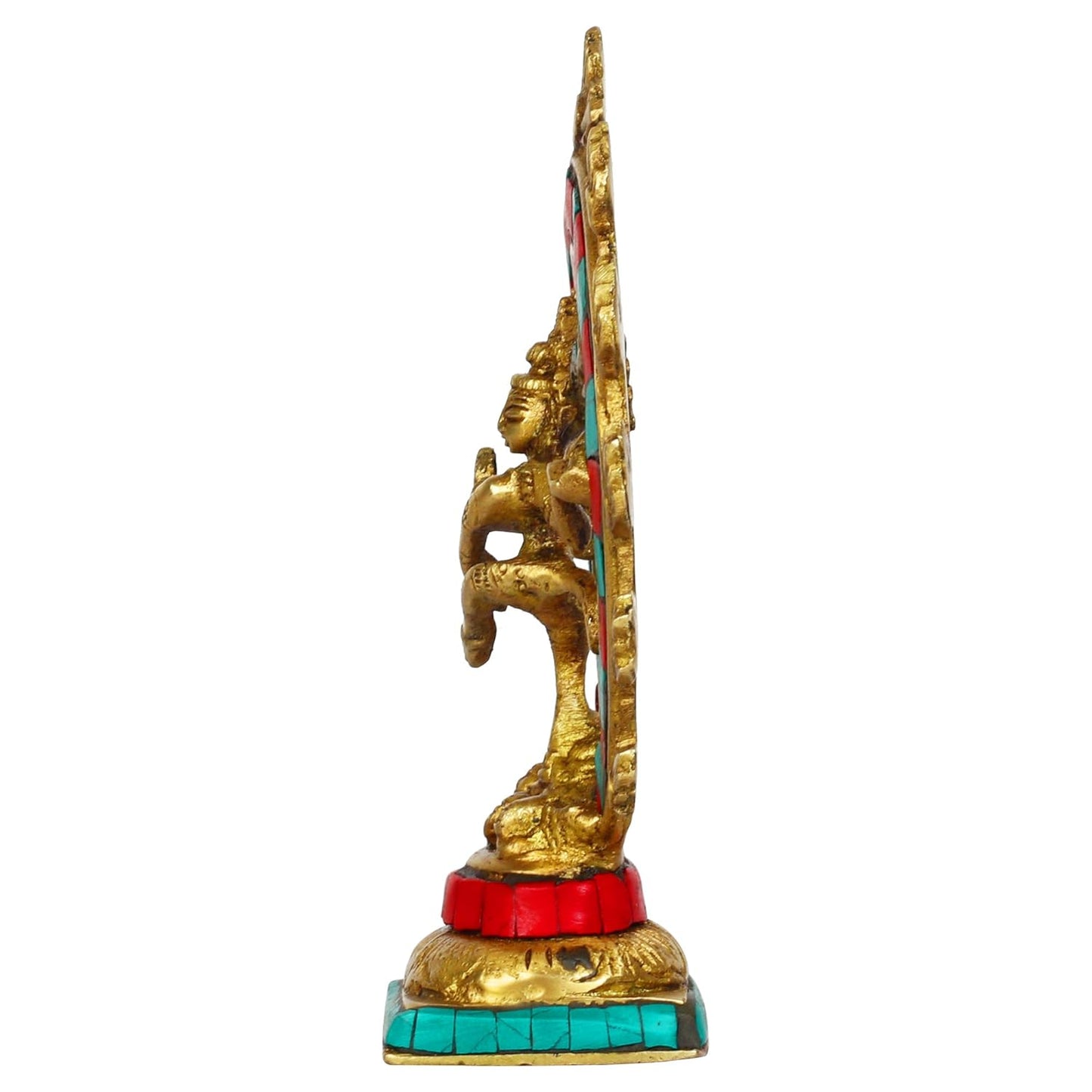 Brass Natraja Statue Idol of Lord Shiva Ji Dancing Natraj Murti for Temple Mandir Home Décor Gift 6 Inch - SvarupArt