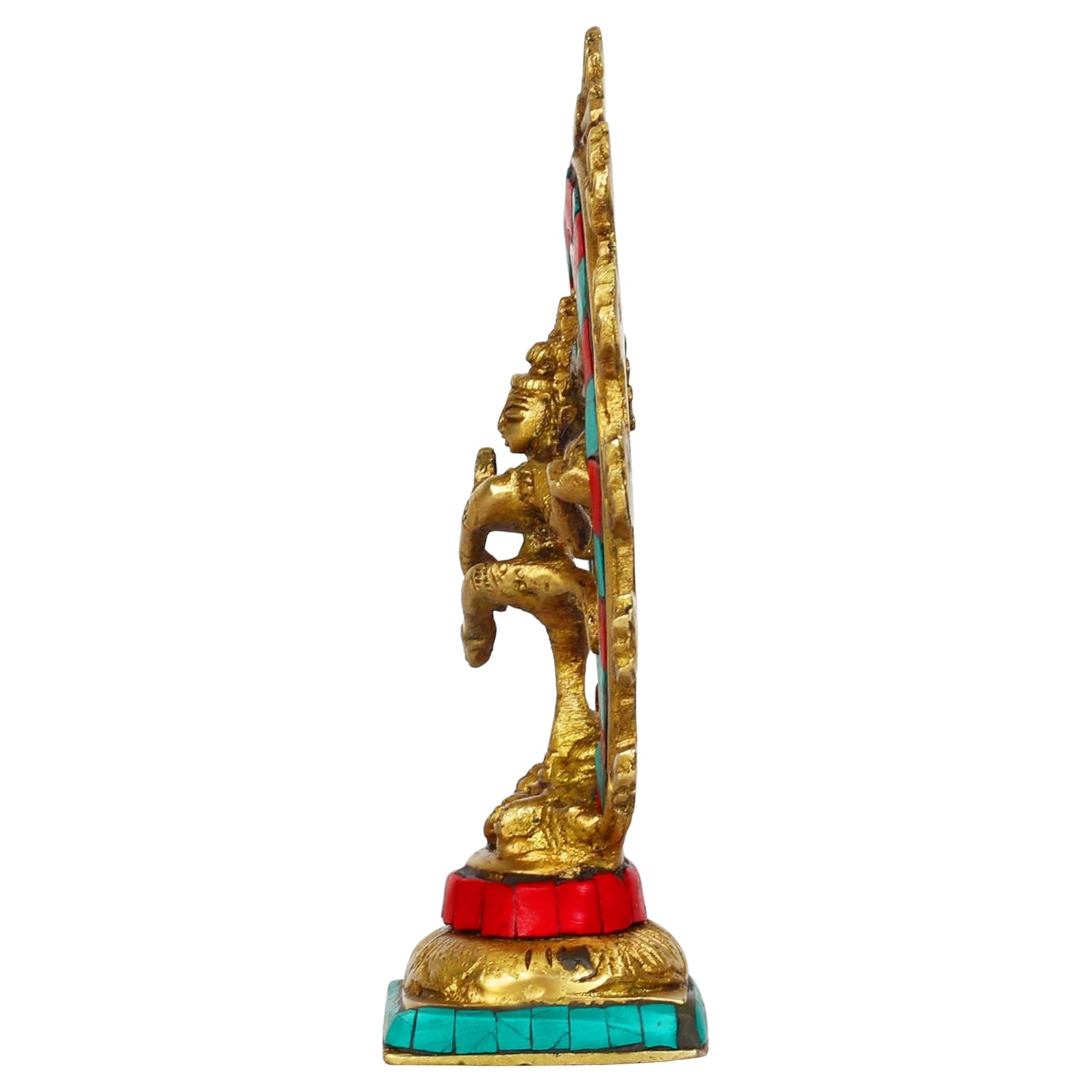 Brass Natraja Statue Idol of Lord Shiva Ji Dancing Natraj Murti for Temple Mandir Home Décor Gift 6 Inch - SvarupArt