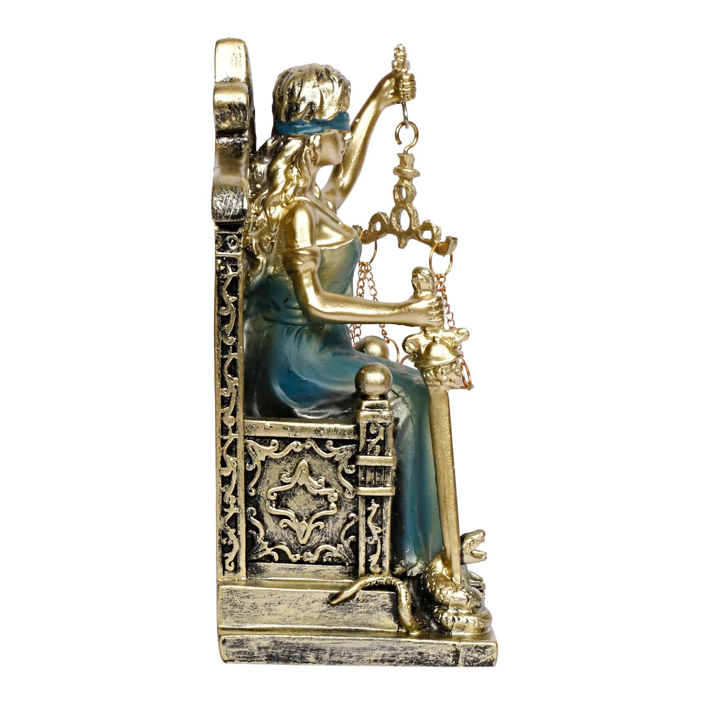 Lady Justice Statue Greek Roman Goddess of Justice Lady Of Law And Equality Andha Kanoon Multicolor 7 Inch - SvarupArt