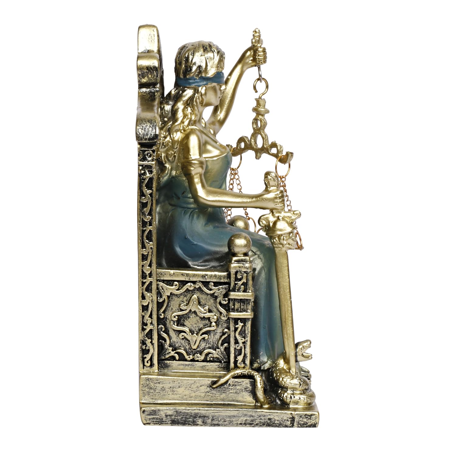 Lady Justice Statue Greek Roman Goddess of Justice Lady Of Law And Equality Andha Kanoon Multicolor 7 Inch - SvarupArt