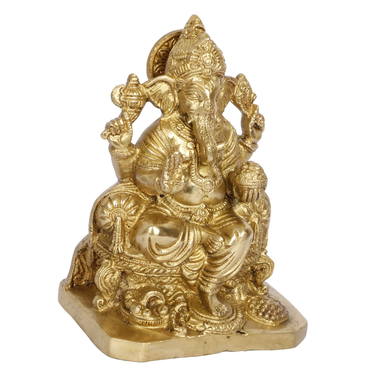 Brass Ganesh Bhagwan Idol Ganesha Statue Ganpati Murti for Home Entrance Decor Diwali Gift Ganesha with Large Ear Hei... - SvarupArt