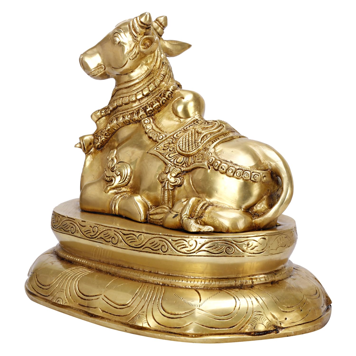 Brass Shiva Parvati Shiv Parivar Shankar Bhagwan Ganesh Family Murti Idol Statue Sculpture Gold Color Height 12 Inches - SvarupArt